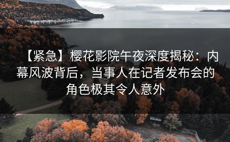 【紧急】樱花影院午夜深度揭秘：内幕风波背后，当事人在记者发布会的角色极其令人意外