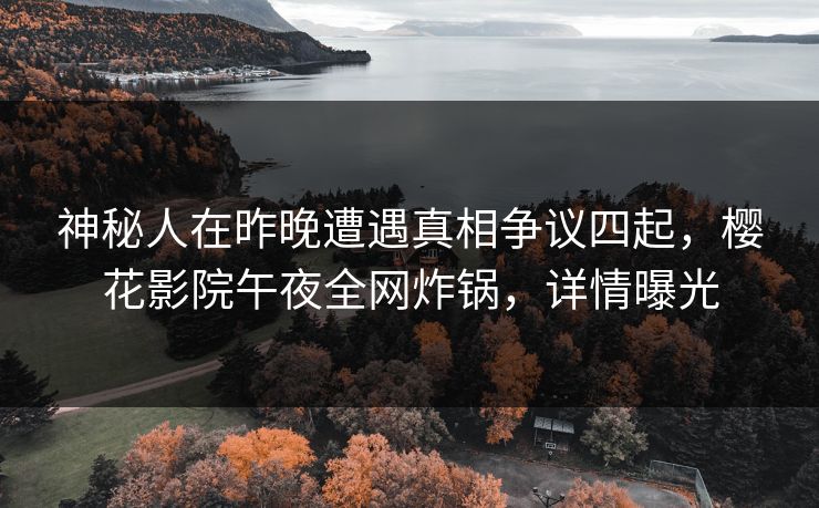神秘人在昨晚遭遇真相争议四起，樱花影院午夜全网炸锅，详情曝光